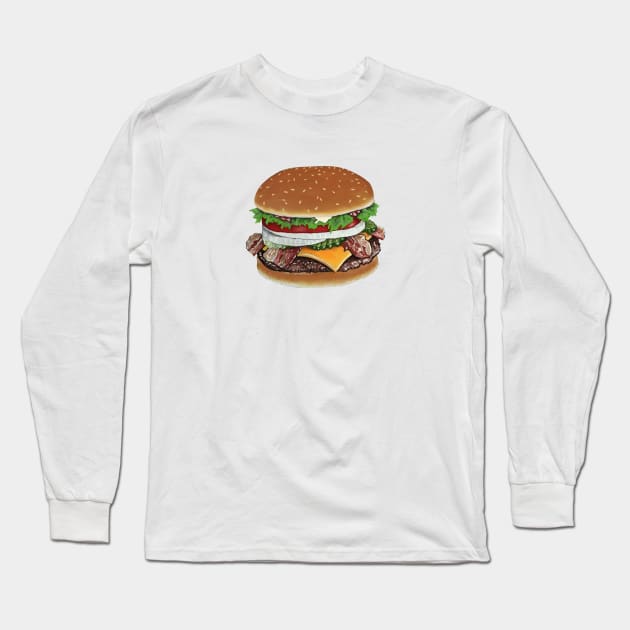 Bacon Cheeseburger Long Sleeve T-Shirt by JaqiW